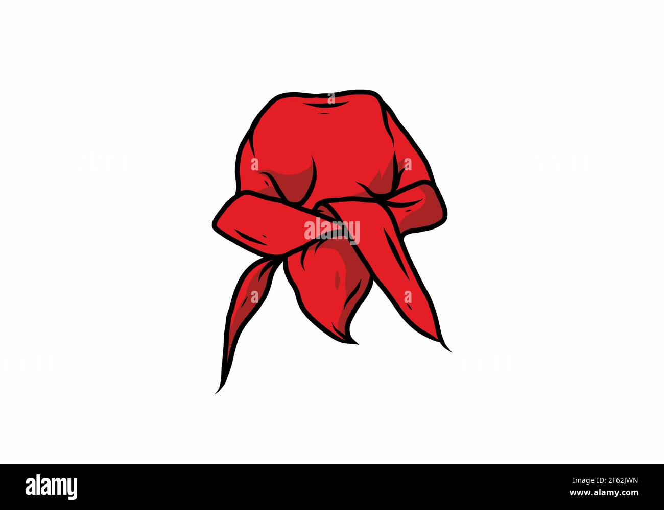 Red color of durag drawing illustration design Stock Vector