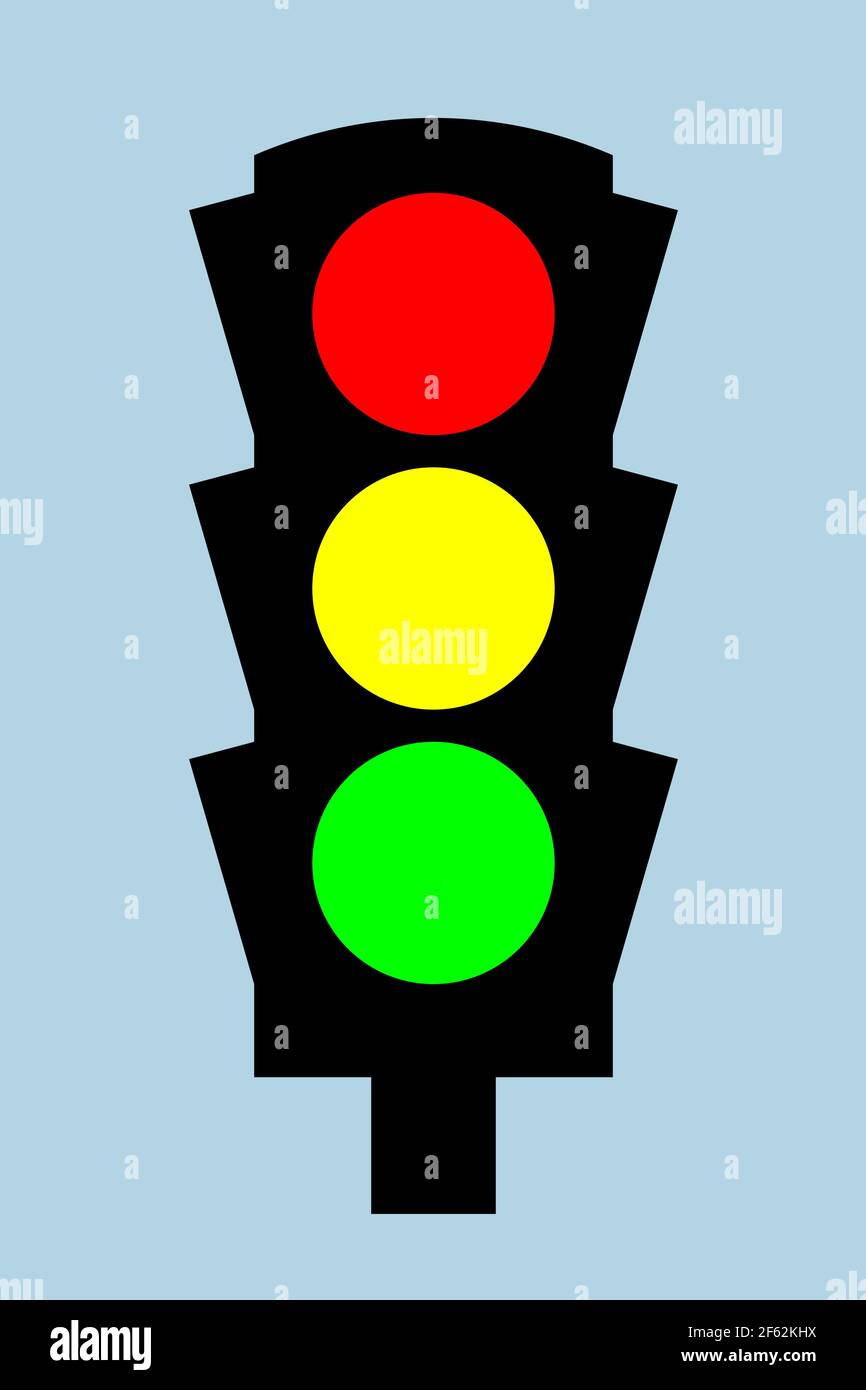 Traffic light - vector icon. Flat style. Vector illustration Stock Vector