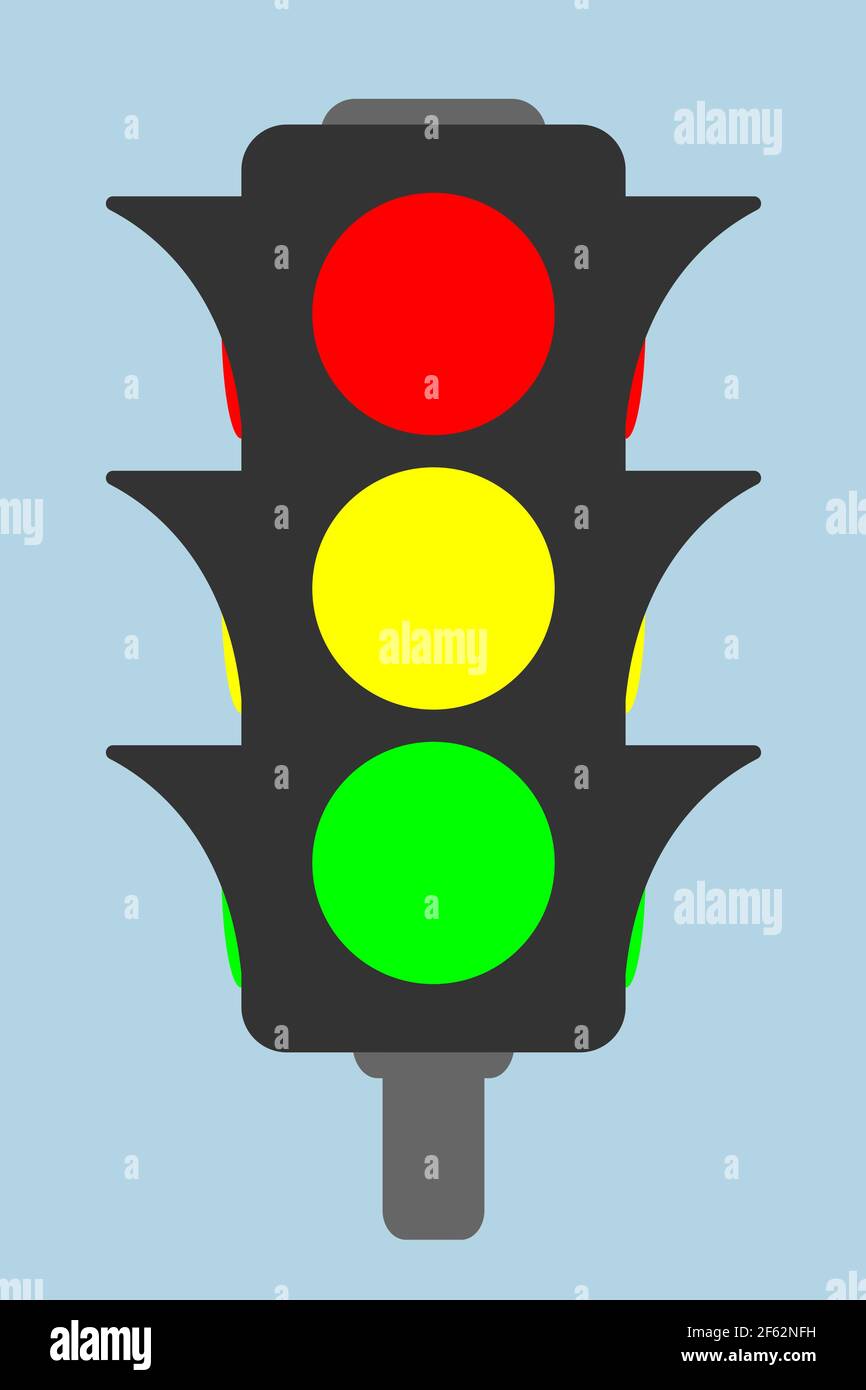 Traffic light - vector icon. Flat style. Vector illustration Stock Vector
