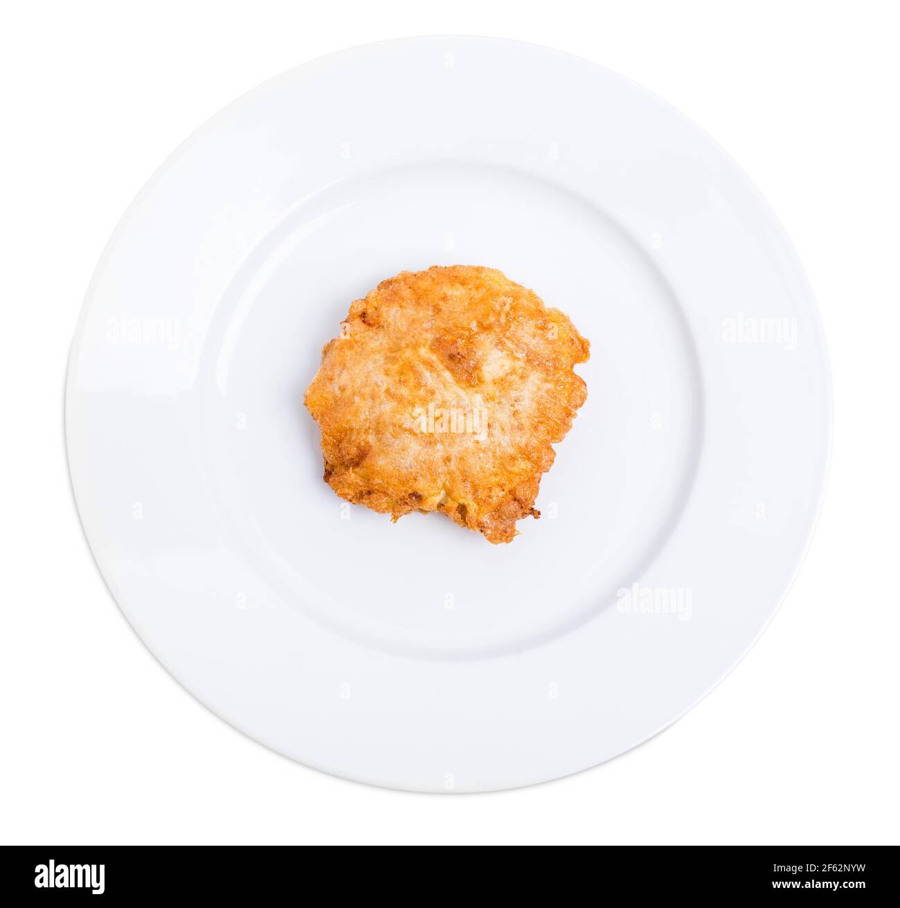 Battered pork fillet cutlet. Isolated on a white background Stock Photo Alamy