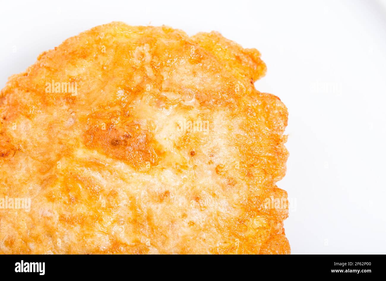 Battered pork fillet cutlet closeup. Macro. Photo can be used as a