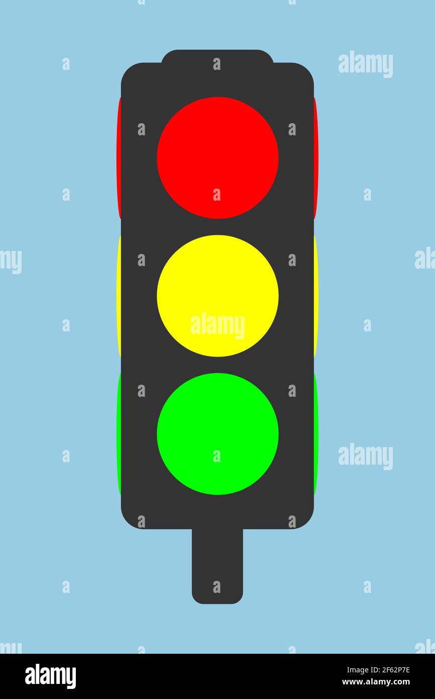 Traffic light - vector icon. Flat style. Vector illustration Stock Vector