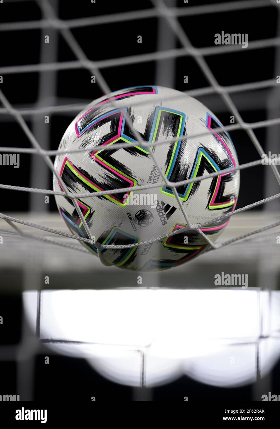 Ball in the goal net, match ball, Adidas, Euro2020, Soccer Laenderspiel,  World Cup qualification group J