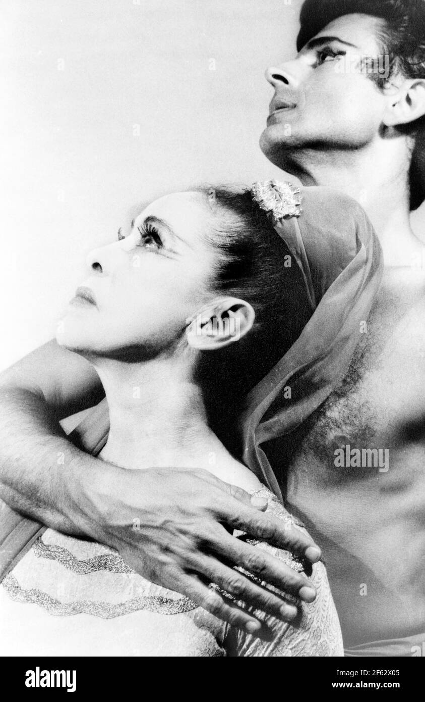 Martha Graham and Bertram Ross. Portrait of the American dancer and choreographer, Martha Graham (1894-1991) by Carl van Vechten, 1961 Stock Photo