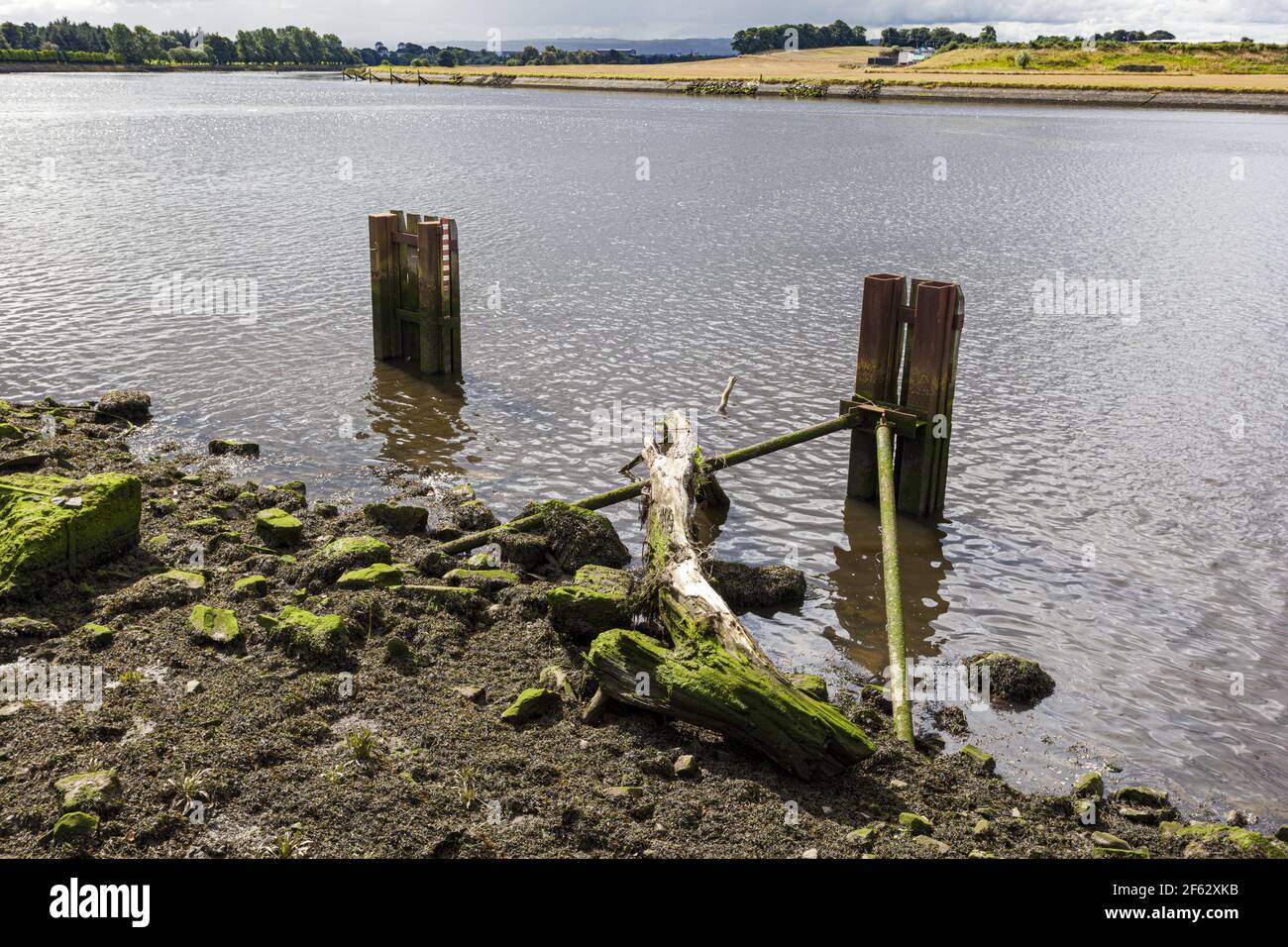 The River Clyde at the site of the former John Brown Shipyard at Clydebank, Glasgow, Scotland UK Stock Photo