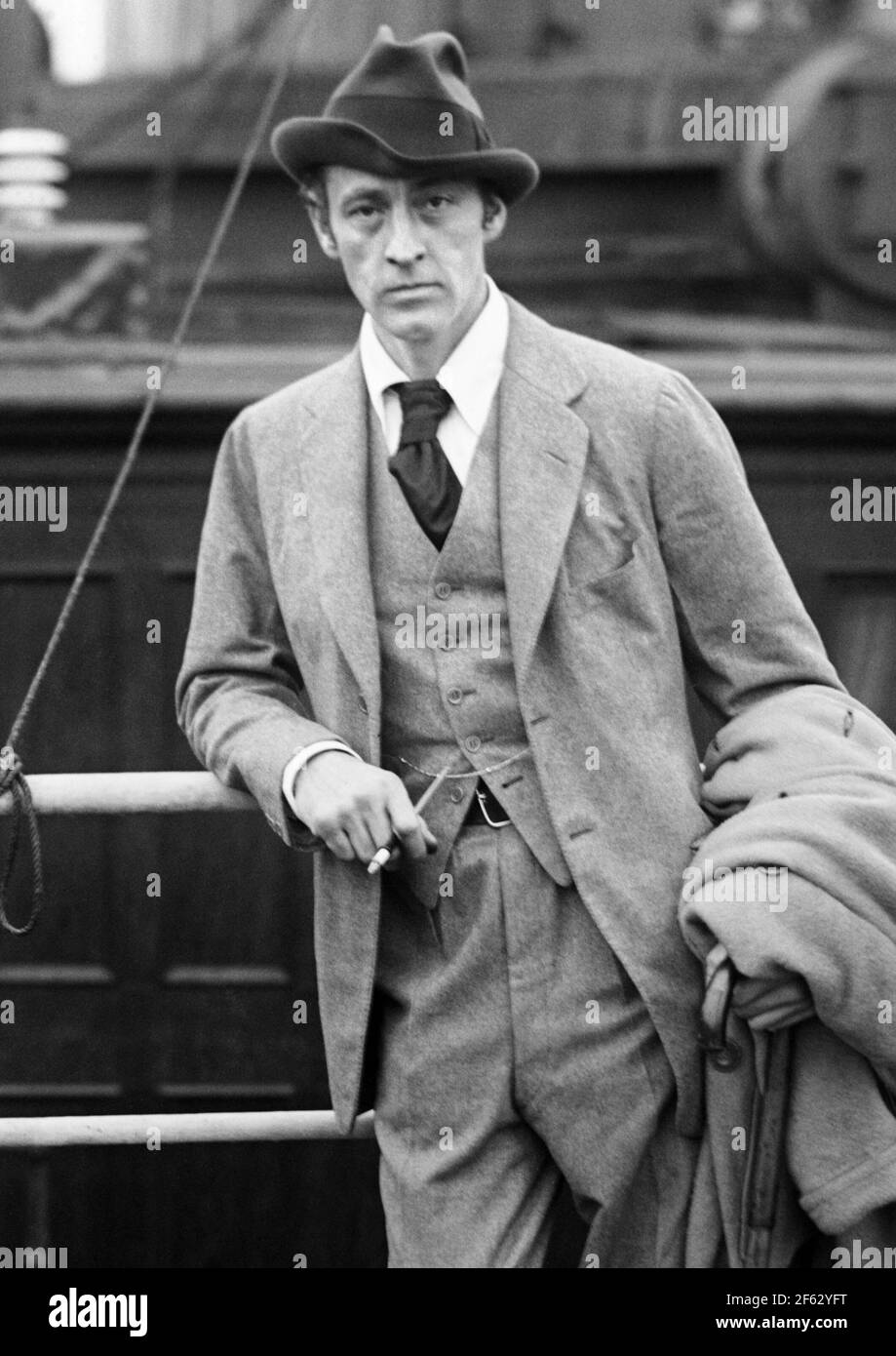 Vintage photo of American actor John Barrymore (1882 – 1942). Photo by Bain News Service circa 1920 – 1925. Stock Photo