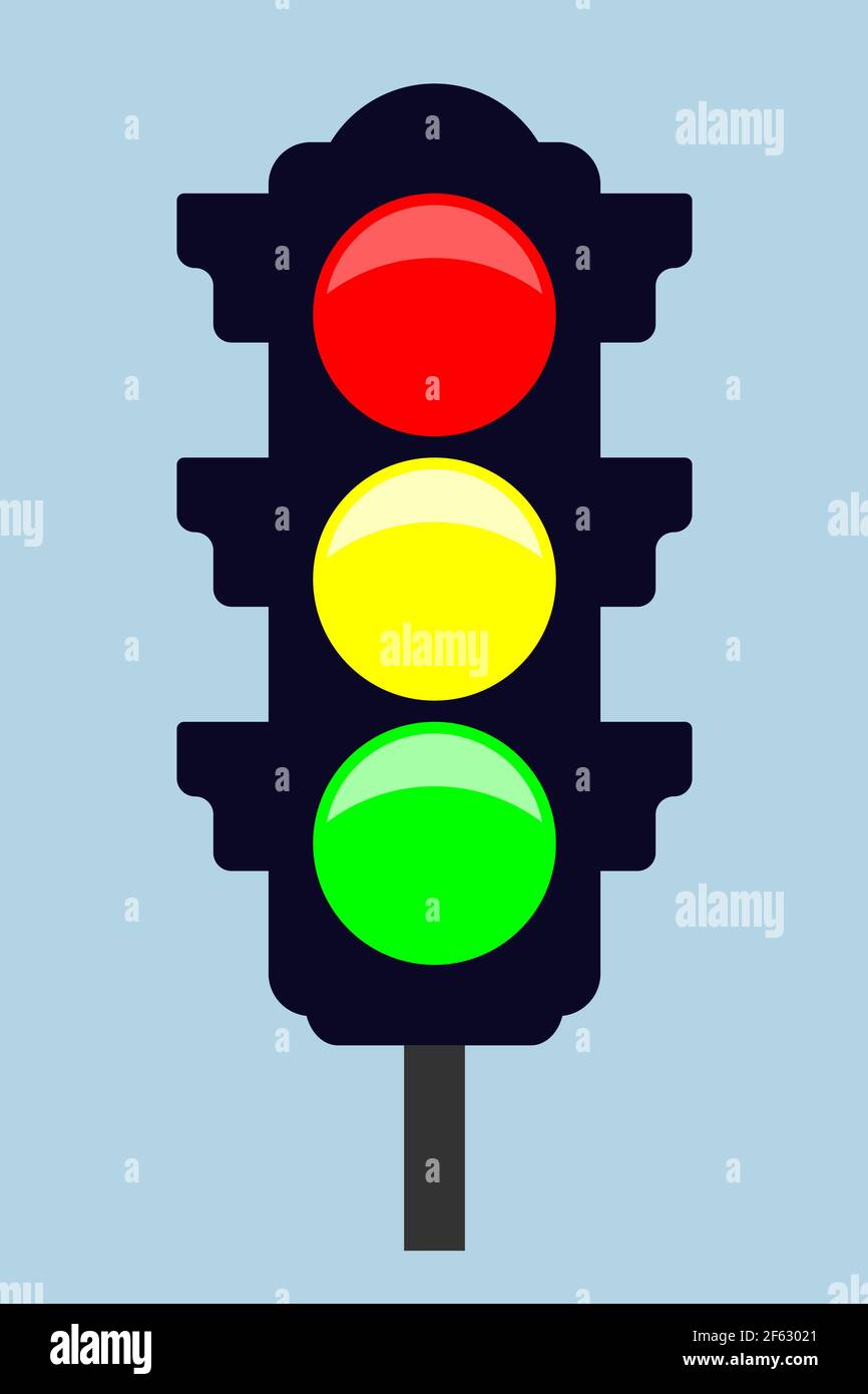 Traffic light - vector icon. Flat style. Vector illustration Stock ...