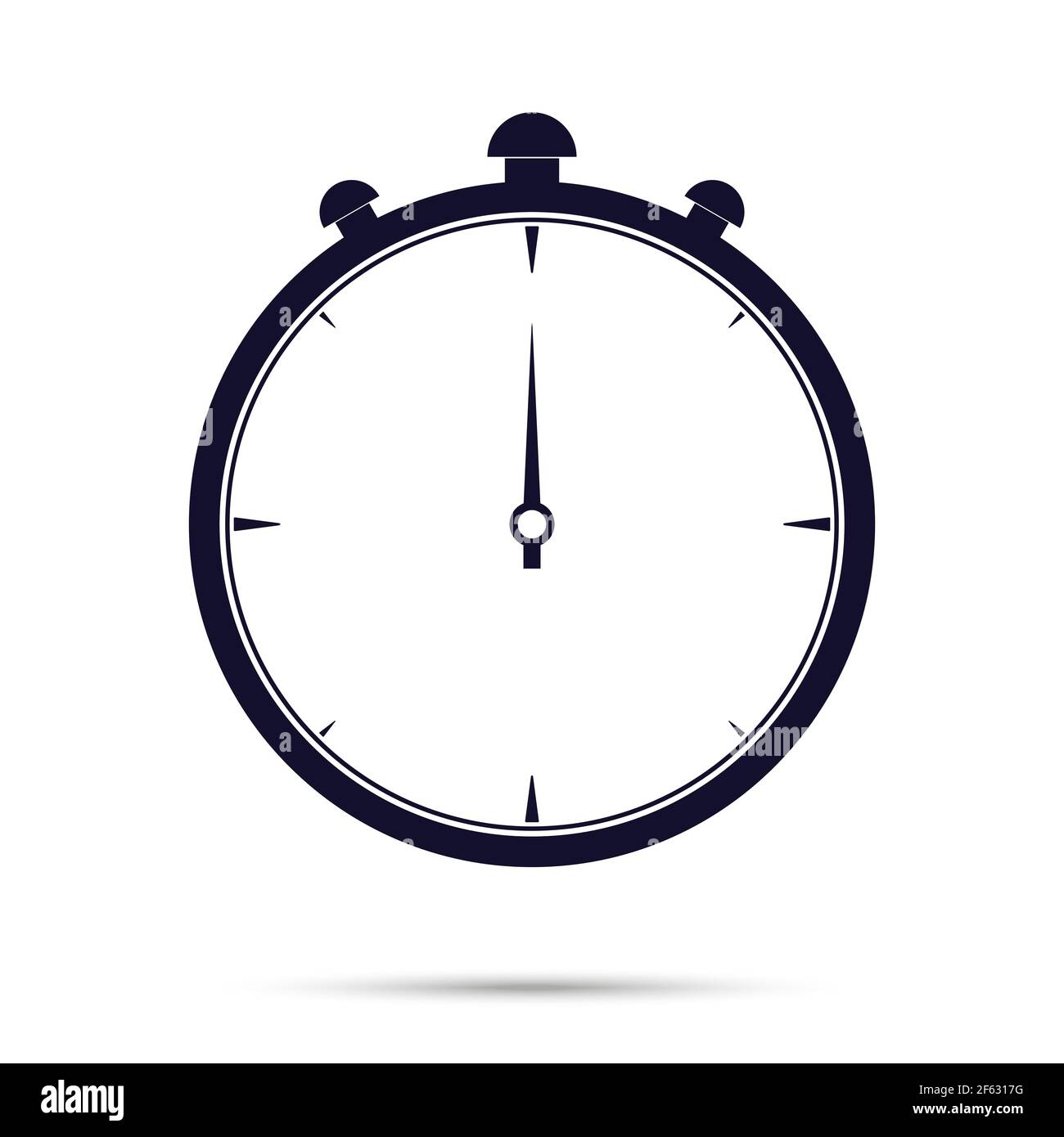 Stopwatch icon. Dark color isolated on white background. Flat style ...