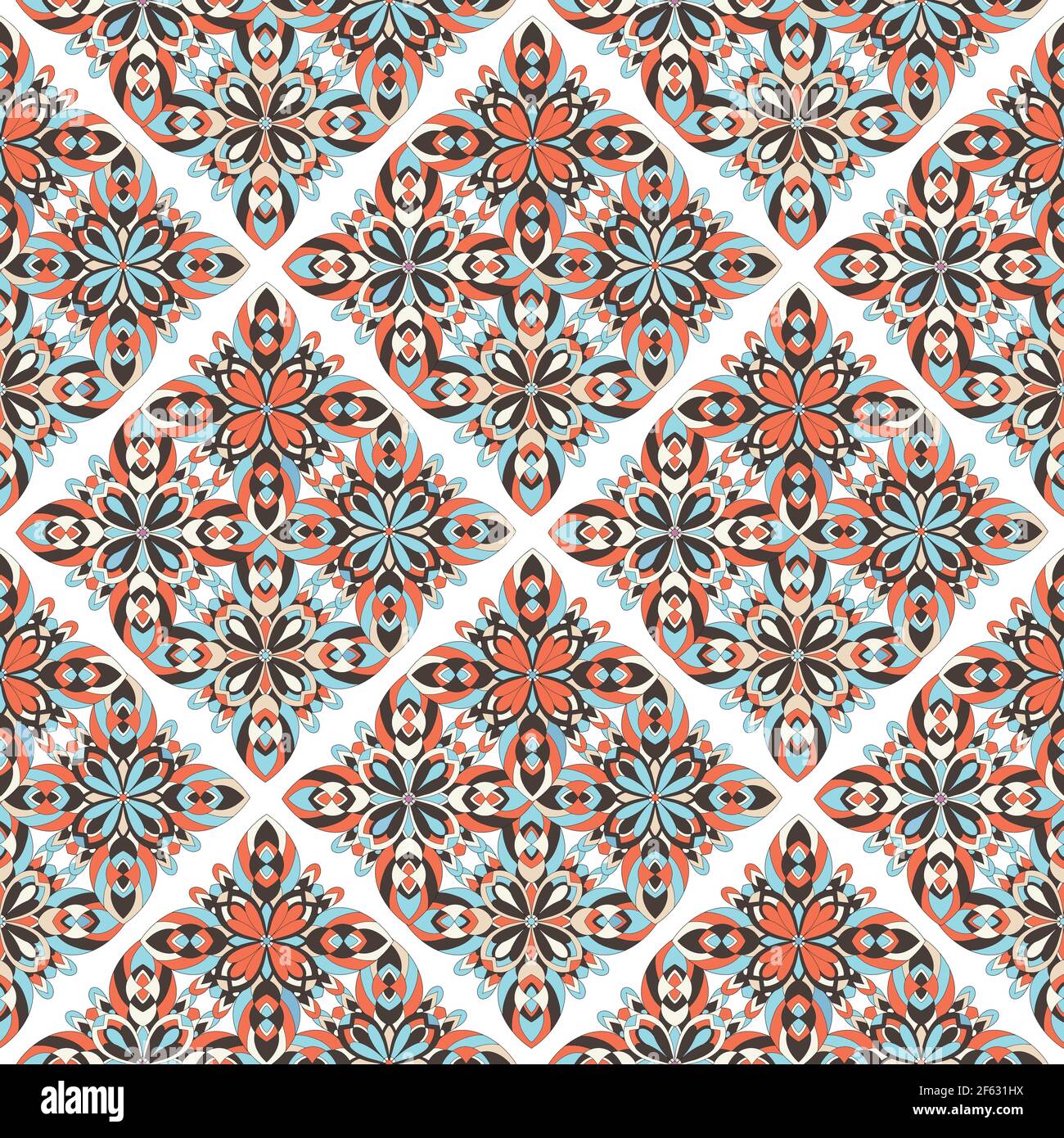 Tribal mandala pattern, outline hand drawn style Stock Vector Image