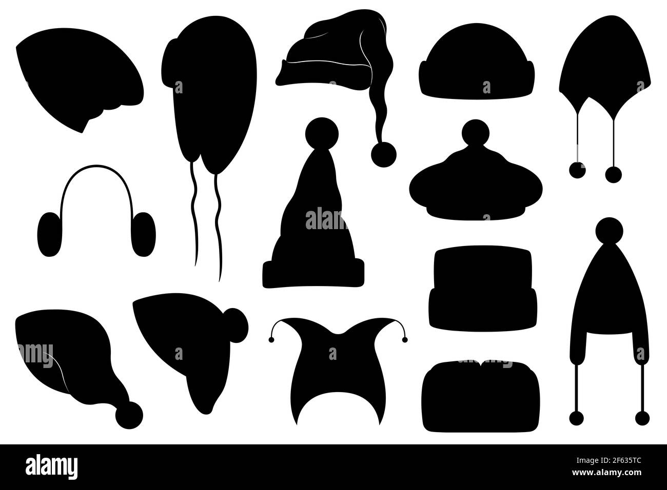 Collection of different winter hats isolated on white Stock Photo Alamy