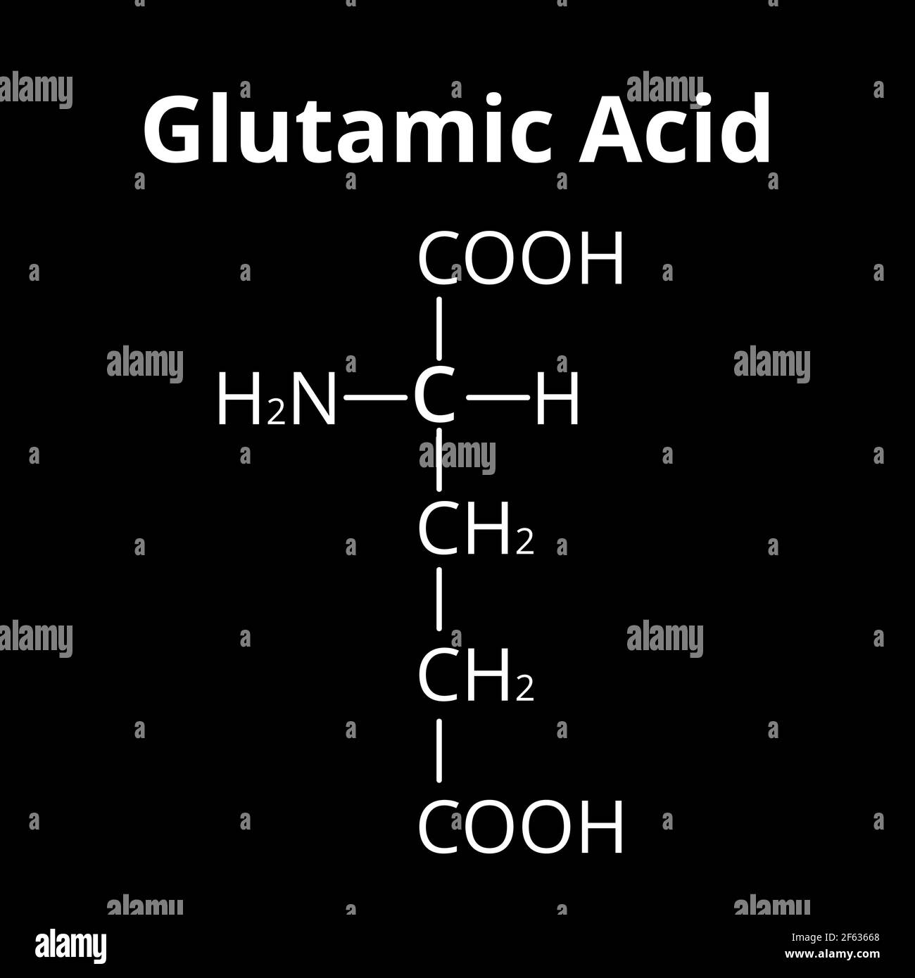 Chemistry chemical formula glutamate Banque d'images détourées - Alamy