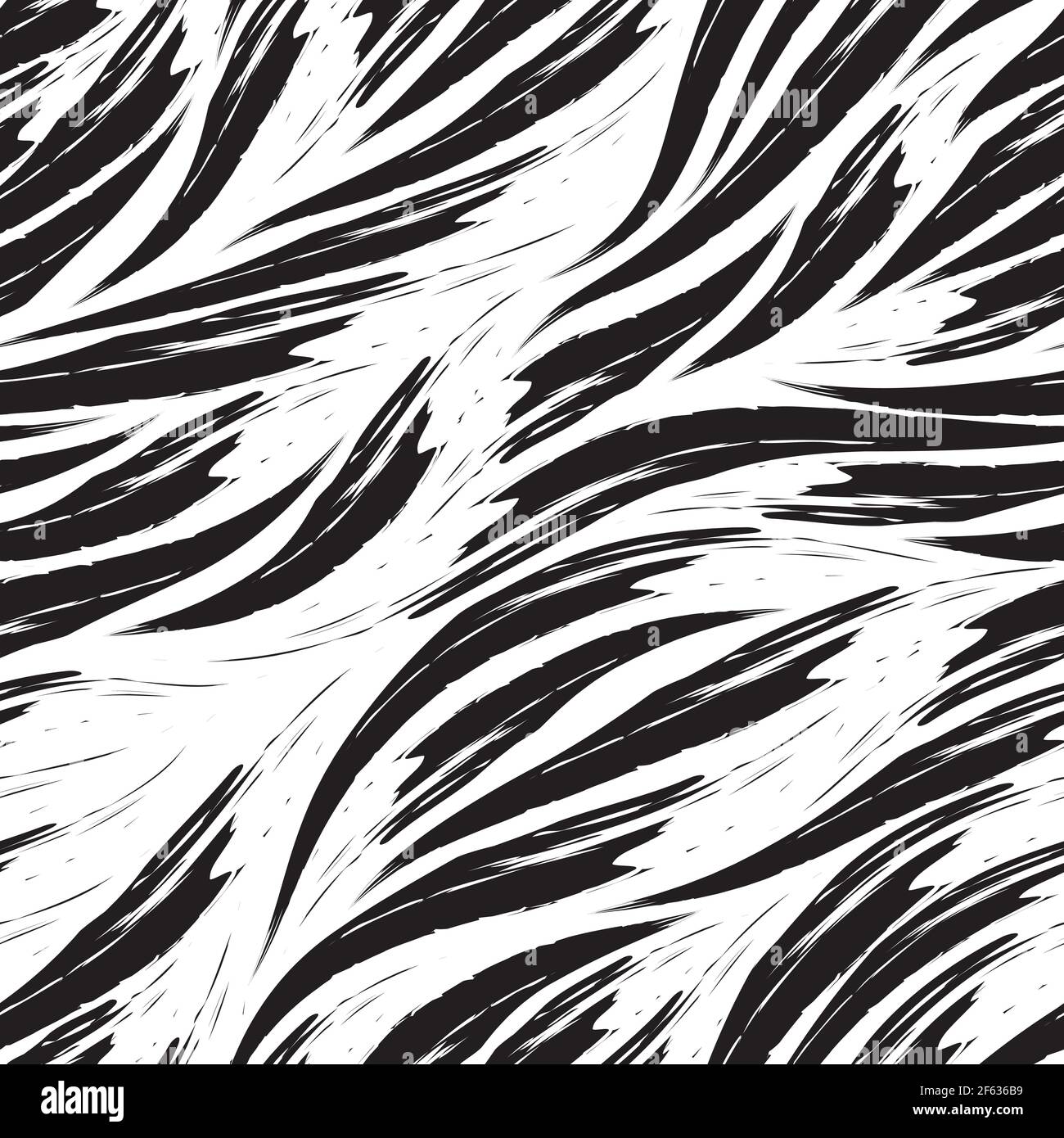 Black and white vector geometric seamless pattern of waves, river or ...