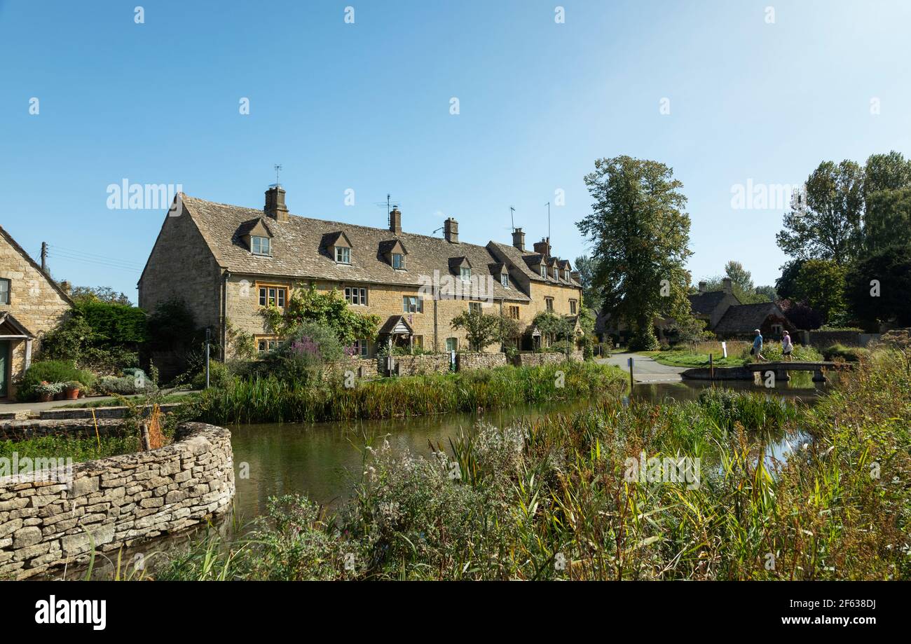 Lower Slaughter Village, Cotswolds, Gloucestershire England, UK, Europe Stock Photo