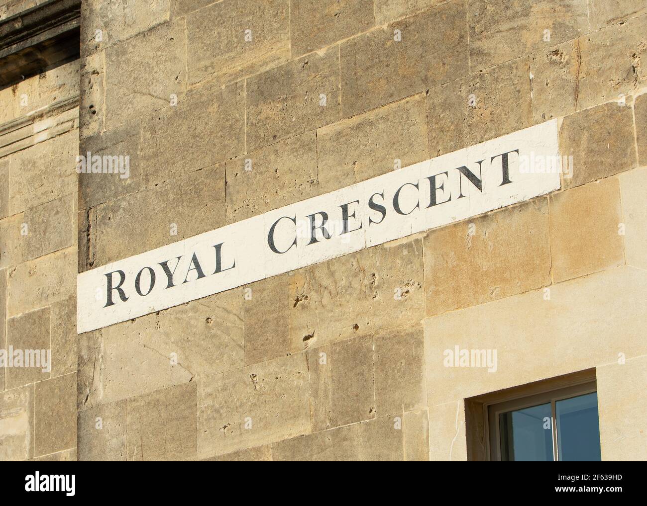 Royal Crescent sign, Bath, Somerset, England, UK, Europe Stock Photo