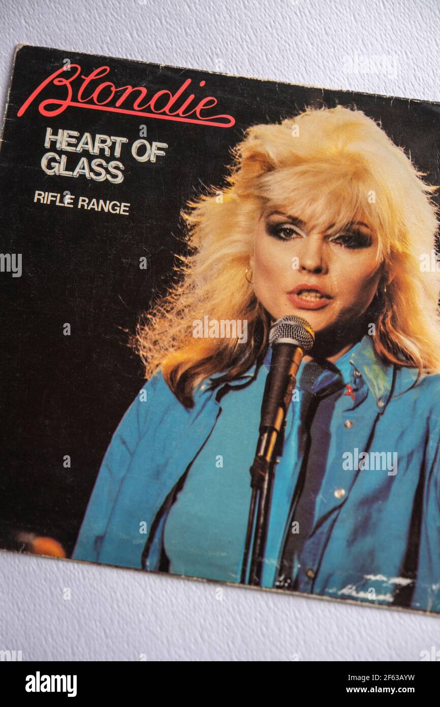 Record sleeve of the seven inch vinyl picture cover version of Heart of  Glass by Blondie Stock Photo - Alamy