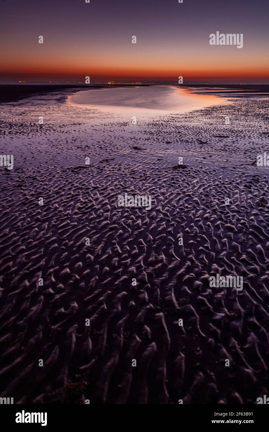 Tidal Pools On Talacre Beach At Dawn, North Wales Coast Stock Photo - Alamy