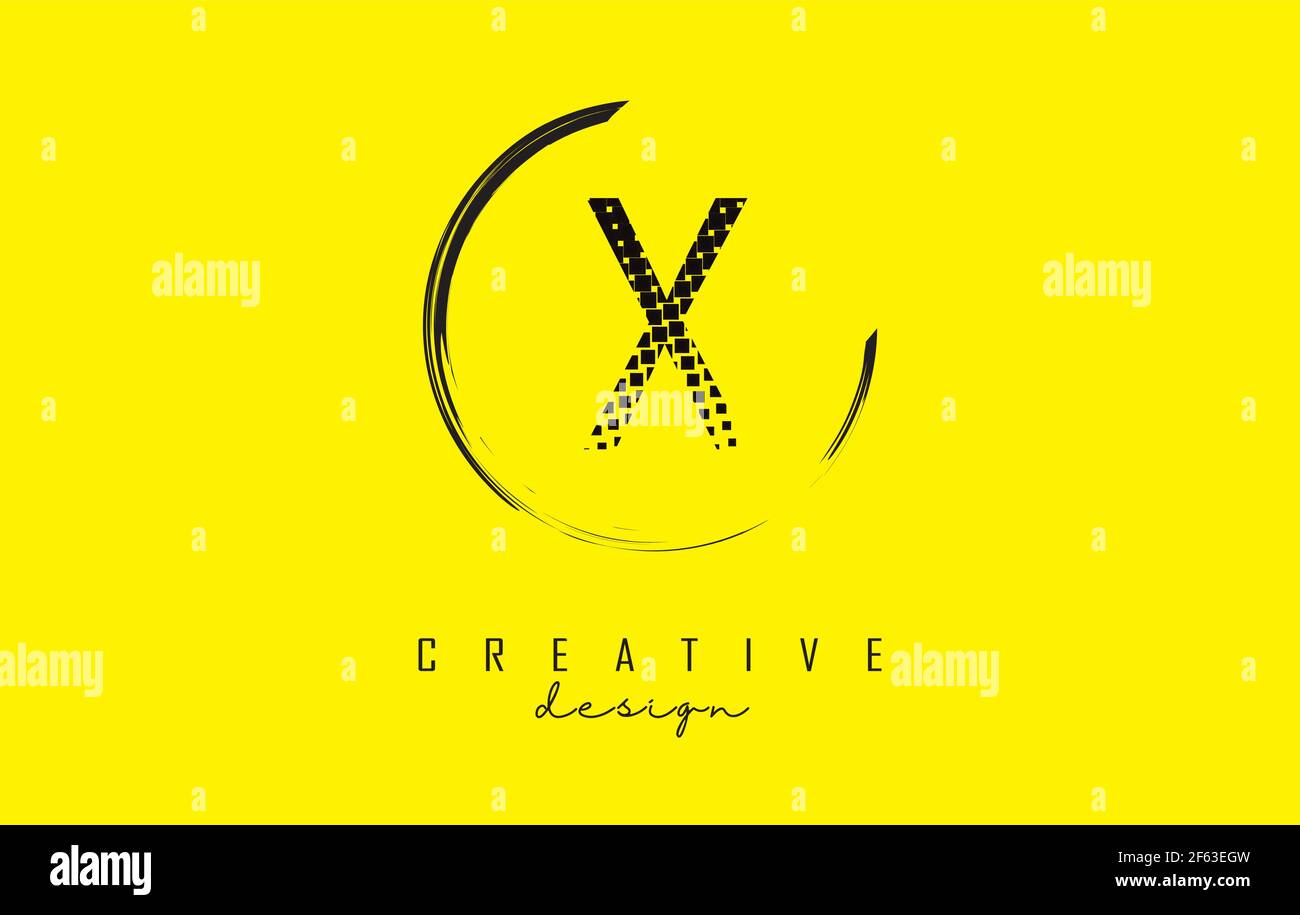 FX F X Logo Design Made Of Small Letters With Black Circle And Yellow  Background. Royalty Free SVG, Cliparts, Vectors, and Stock Illustration.  Image 79342022.