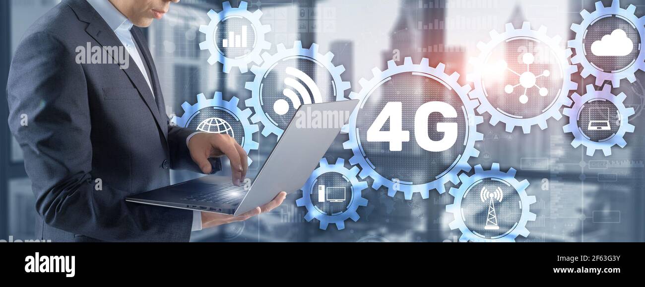 4G High-speed internet connection telecommunication concept Stock Photo ...