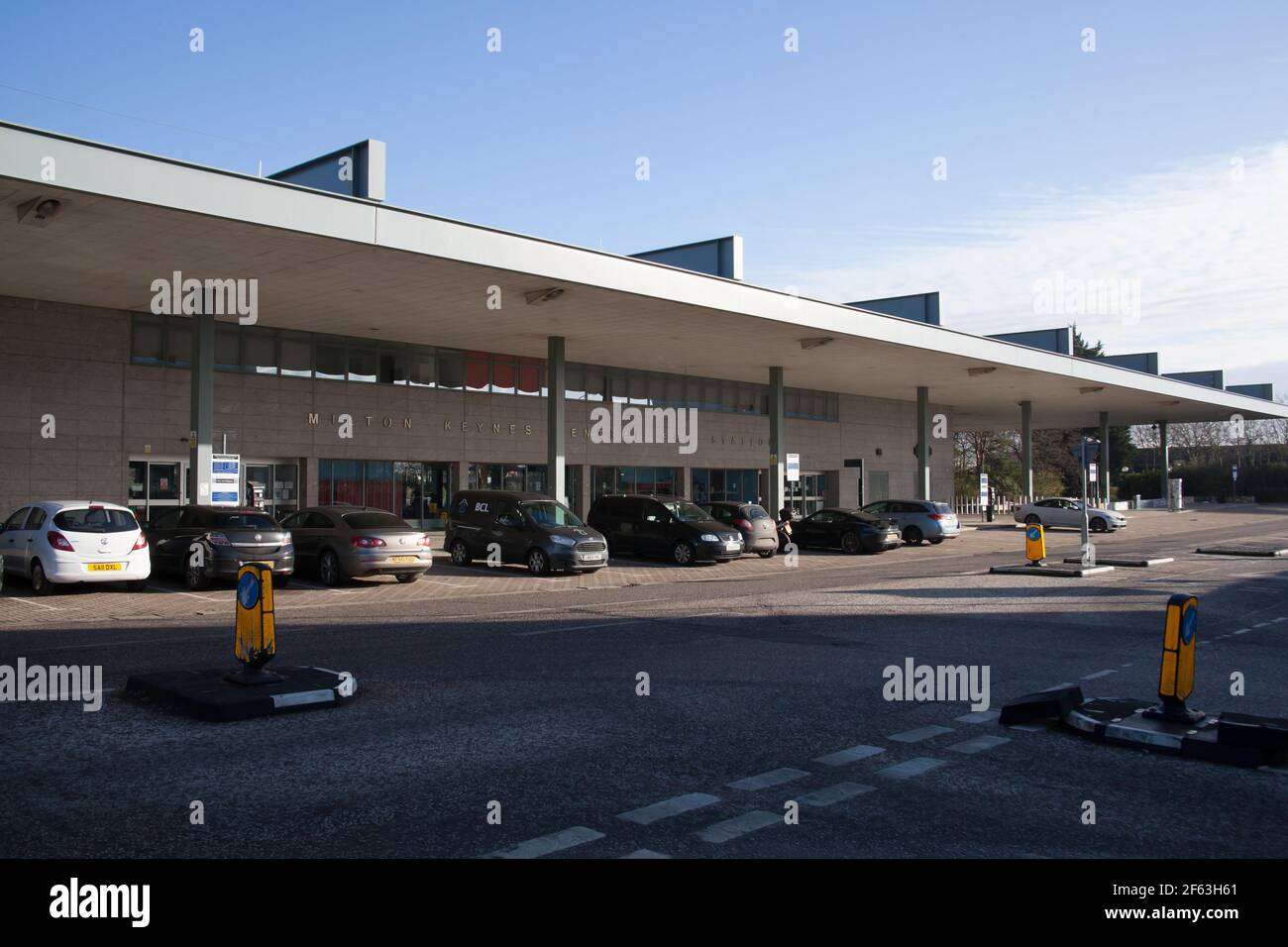Milton Keynes Central Bus Station in Buckinghamshire in the UK Stock