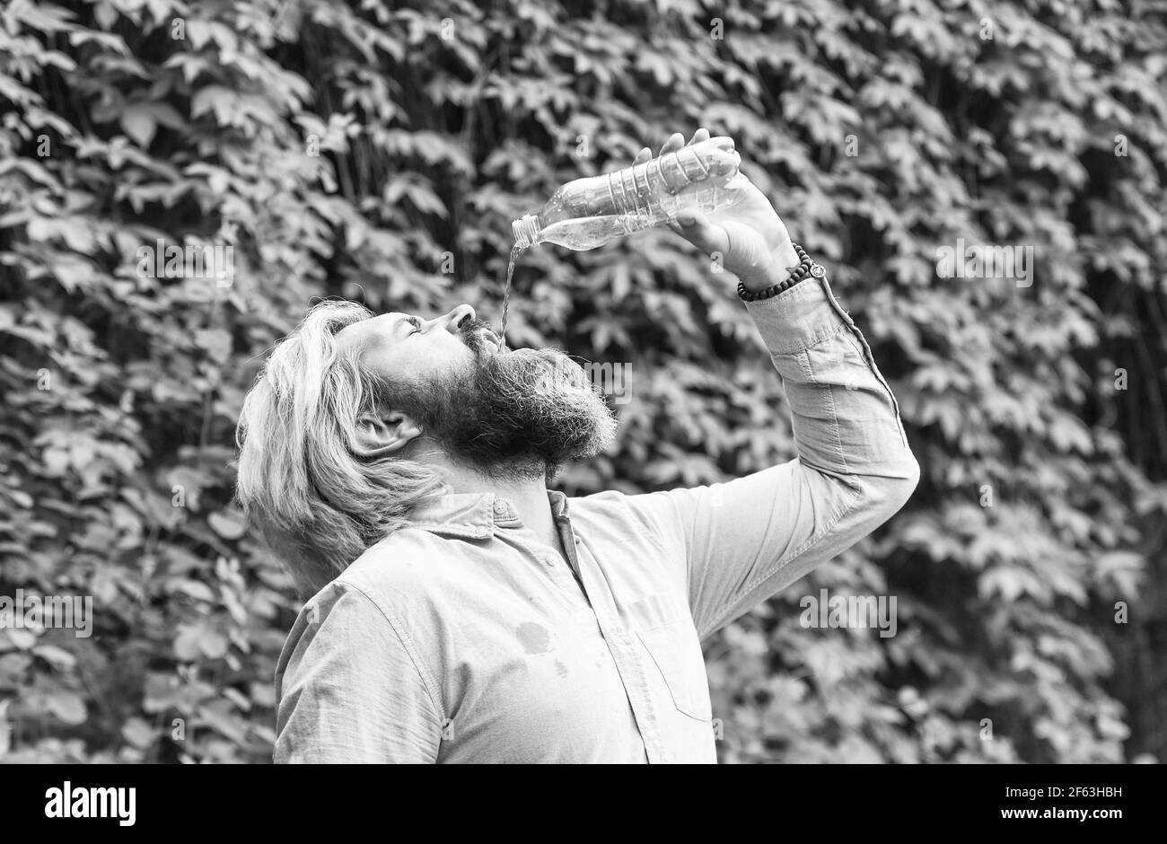 Drink everything to the last drop. healthcare and water balance concept. need to quench thirst