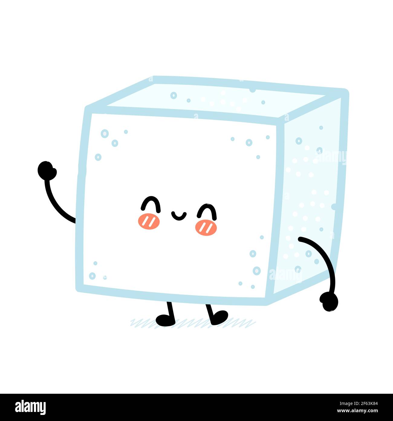 Cute funny happy sugar piece cube character. Vector flat line cartoon  kawaii character illustration icon. Isolated on white background. Sugar cube  character concept Stock Vector Image & Art - Alamy
