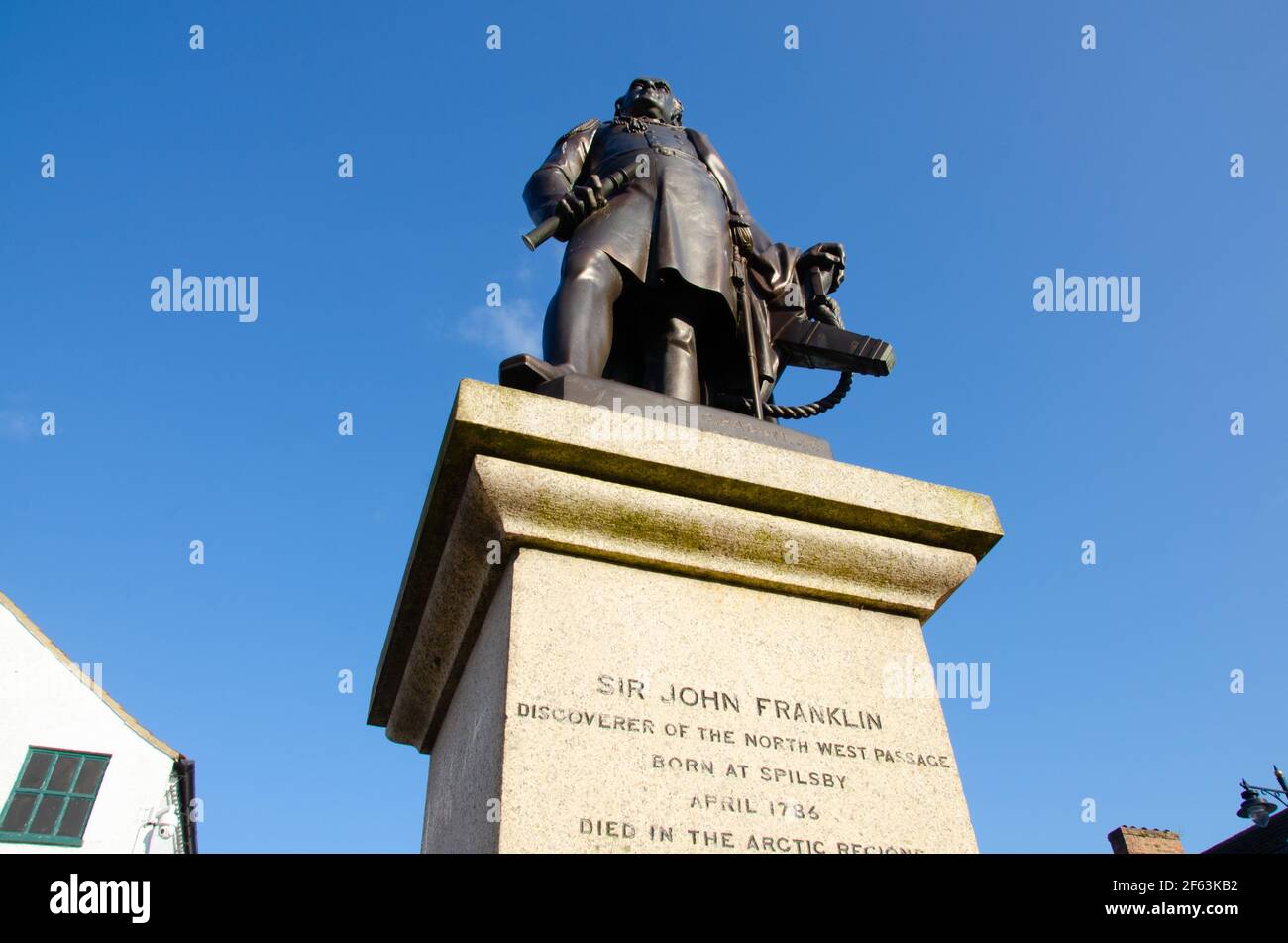 Statue of Sir John Franklin, Spilsby, Lincolnshire, England, UK Stock Photo