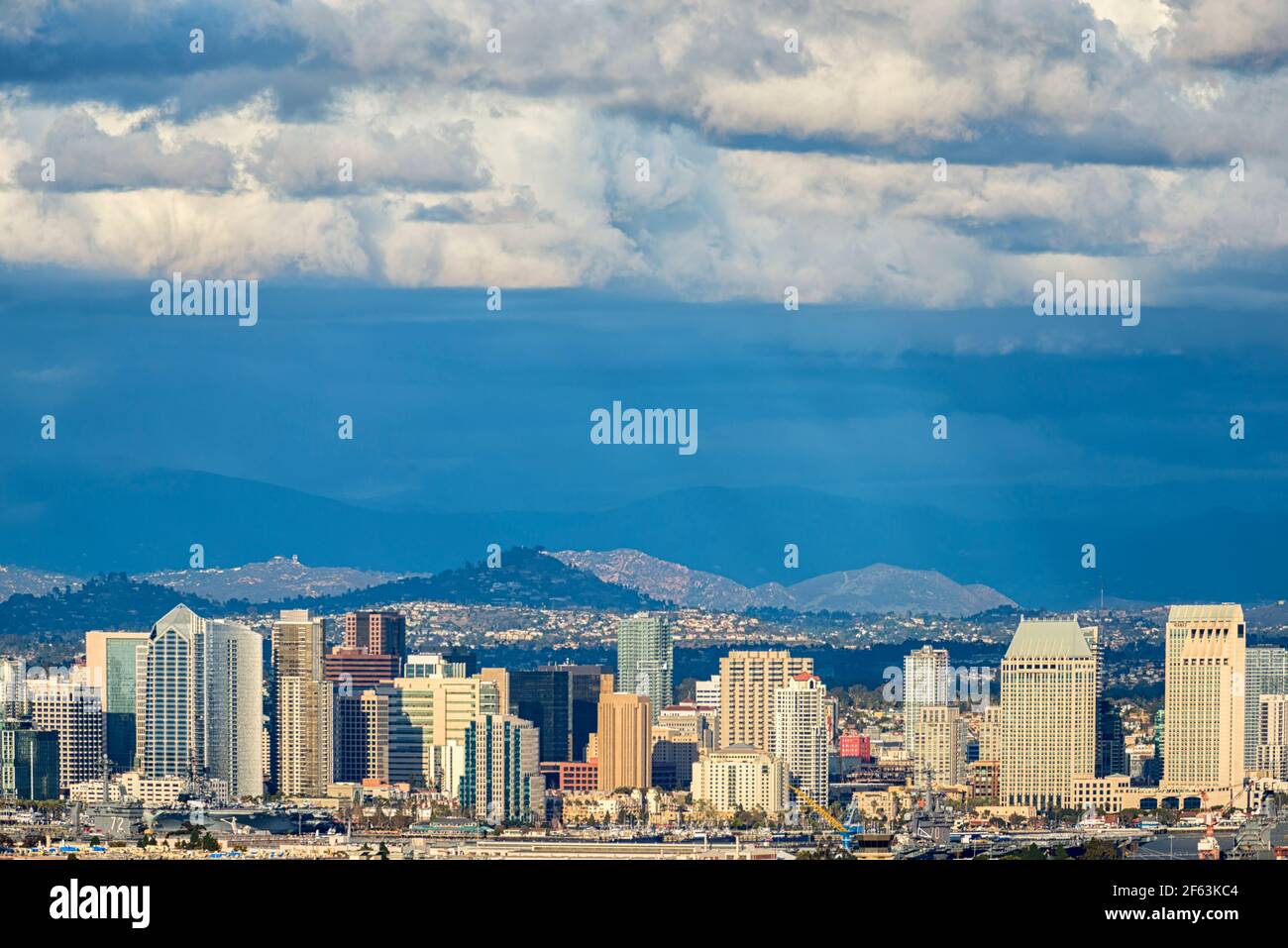 San Diego Skyline on a late winter afternoon. San Diego, California, USA. Stock Photo