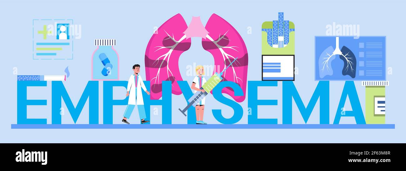 Pleurisy, emphysema concept vector for header, website. Pneumonia ...