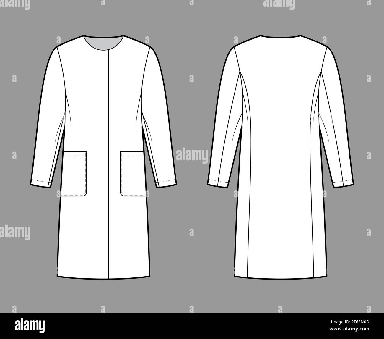 Straight jacket back view Stock Vector Images Alamy