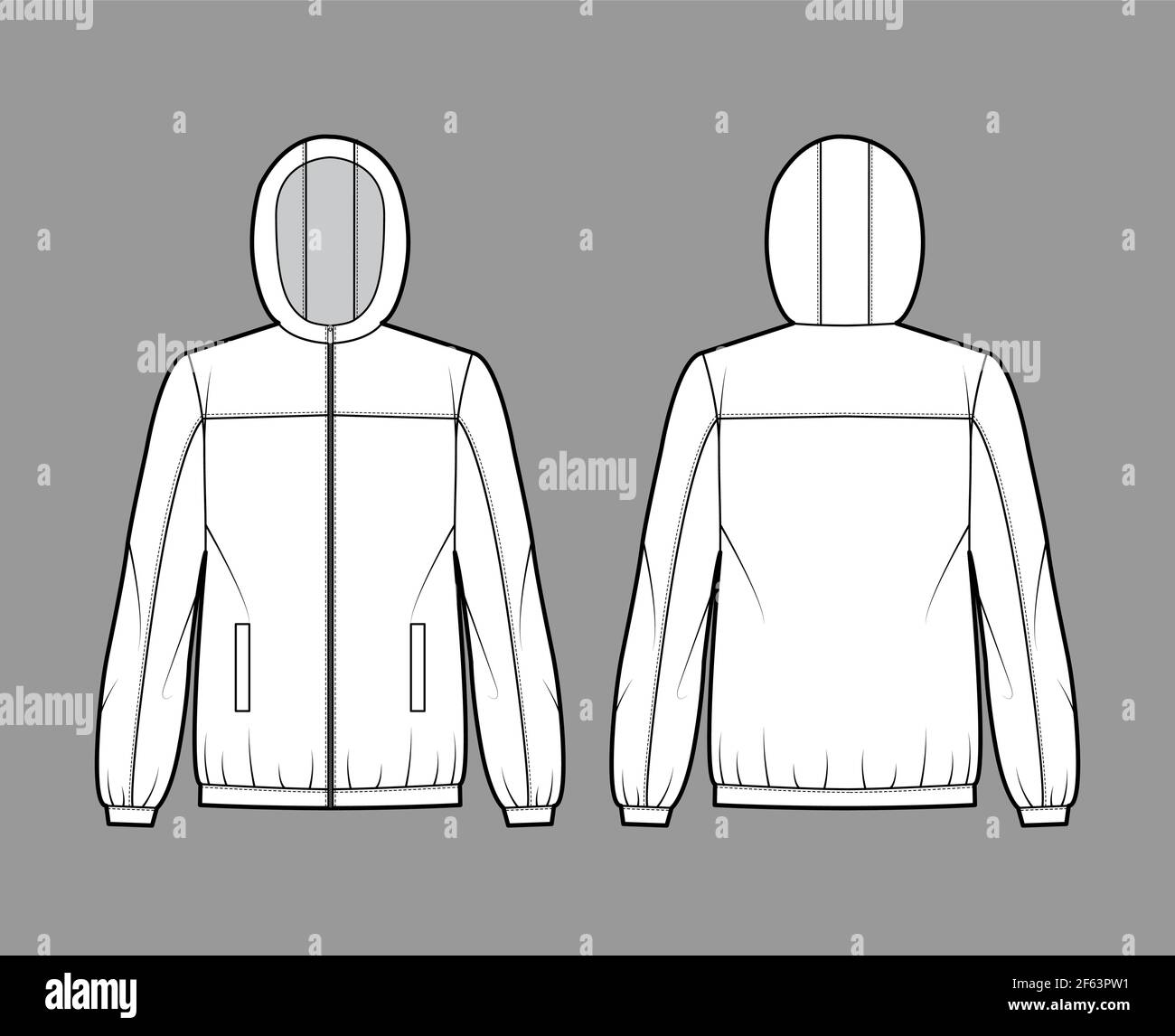 white zip up windbreaker