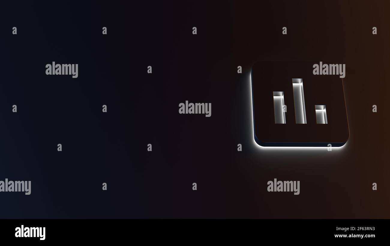 3d rendering of white light stripe symbol of rounded square app icon ...