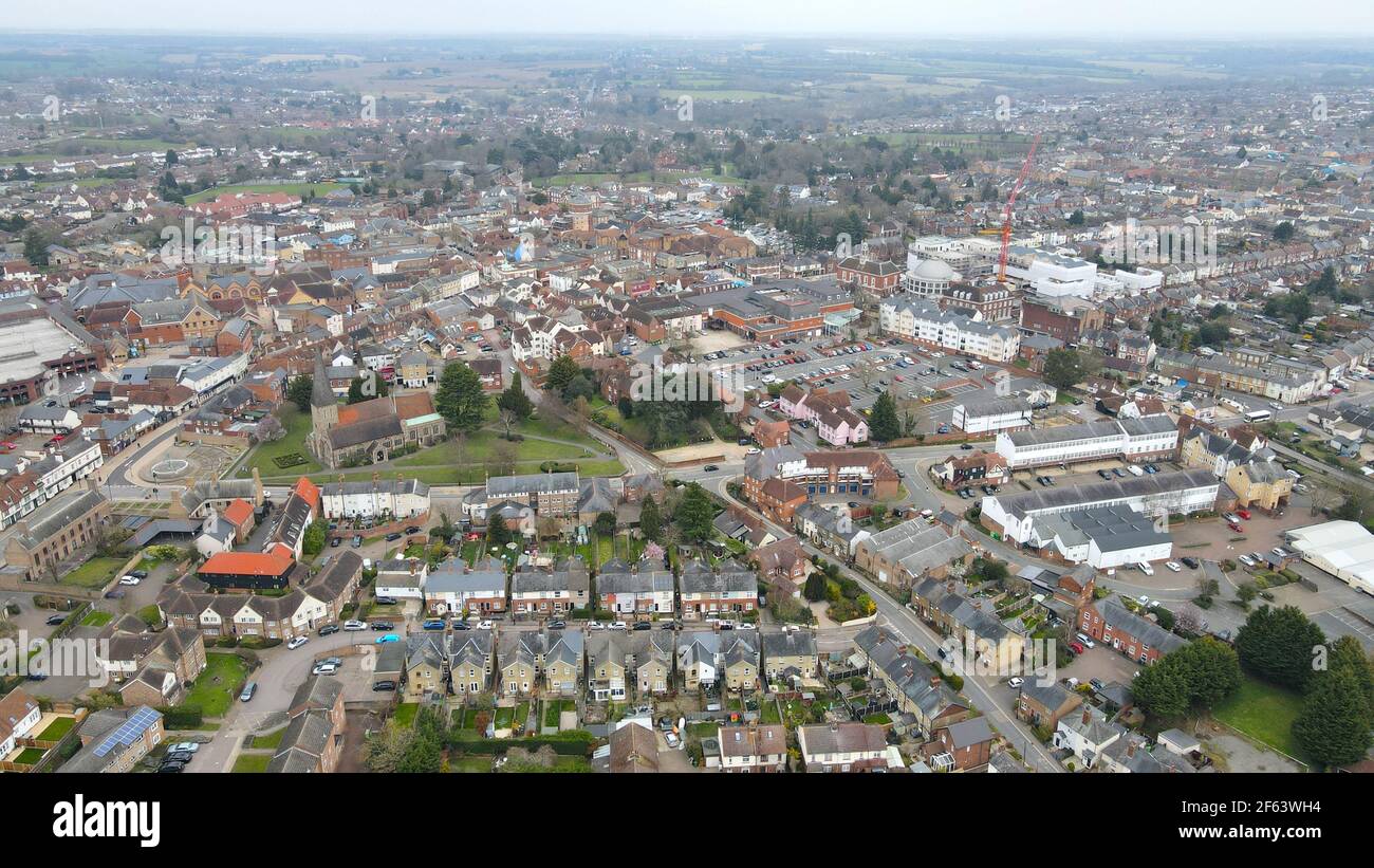 Braintree Town Essex UK Aerial image. Stock Photo