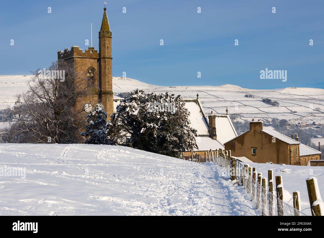 St Margaret's Church, Hawes, Wensleydale, Yorkshire Dales National Park Stock Photo