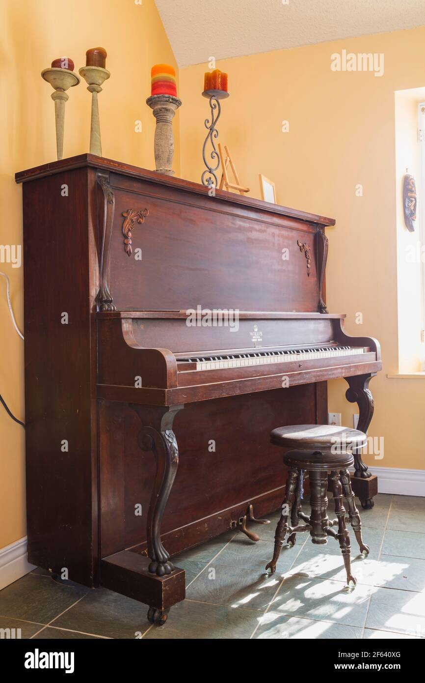 Grey 2024 upright piano