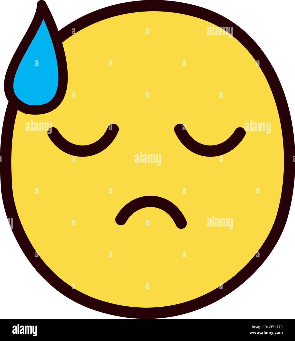 emoji face with cold sweat Stock Vector Image & Art Alamy
