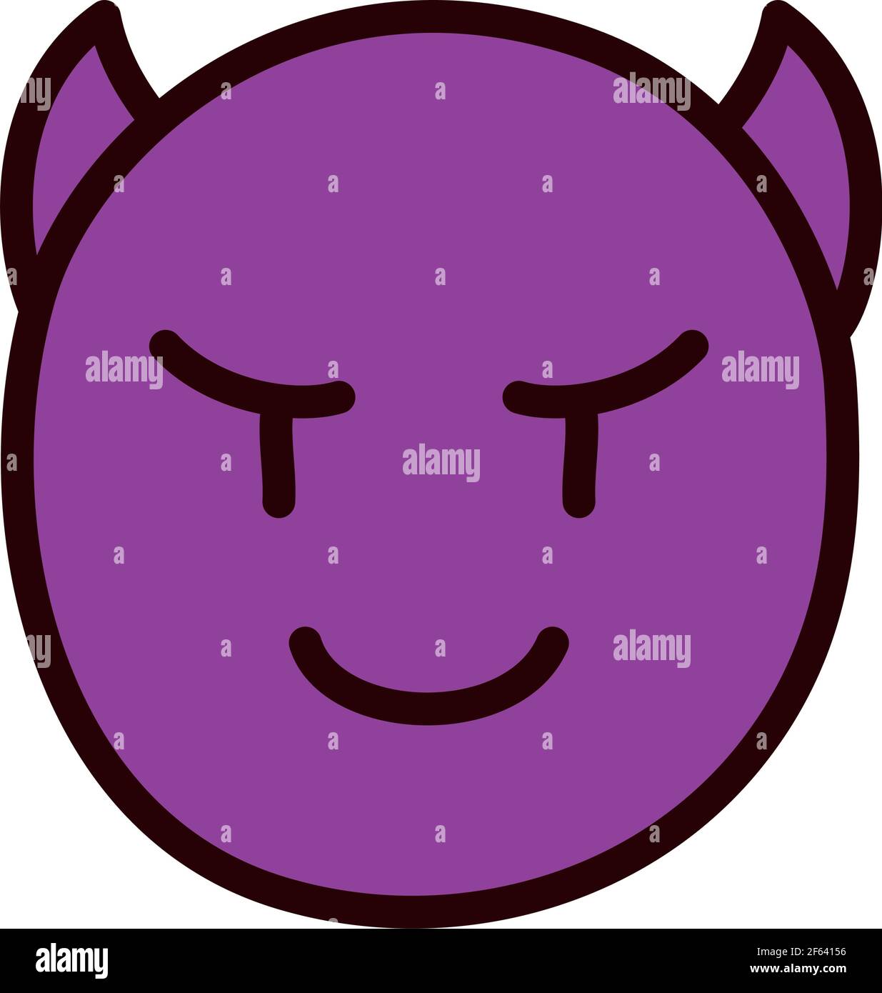 Smiling emoji Face with Horns Stock Vector Image & Art Alamy
