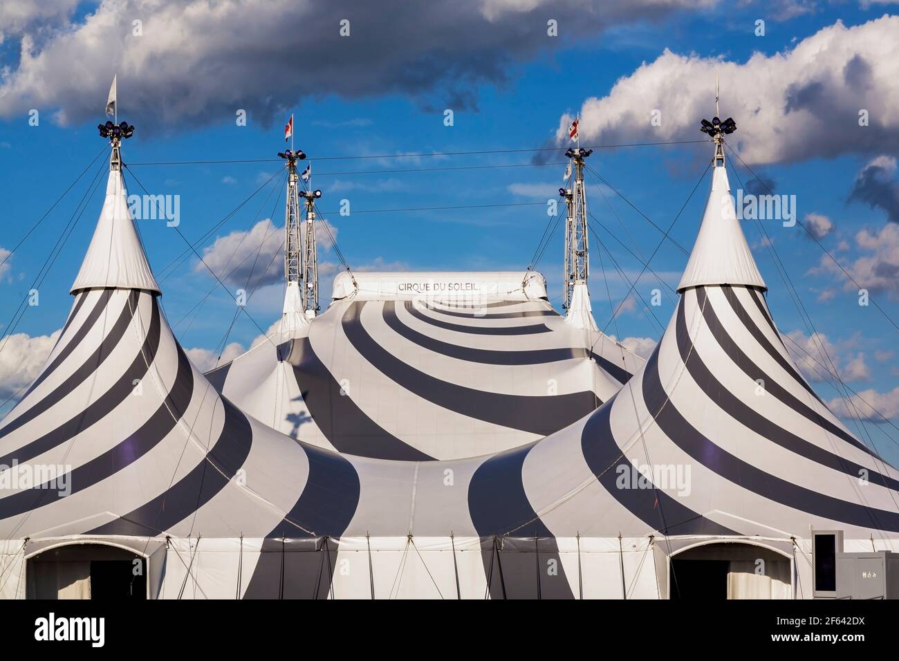 Cirque du Soleil big top in old port of Montreal in summer, Quebec, Canada Stock Photo