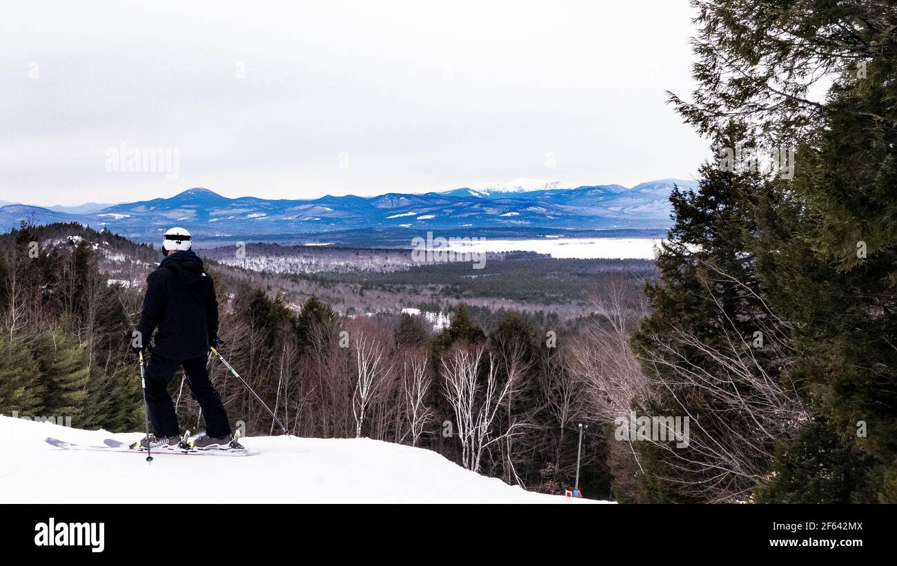 Skiing on Shawnee Peak, Bridgton, Maine Stock Photo Alamy
