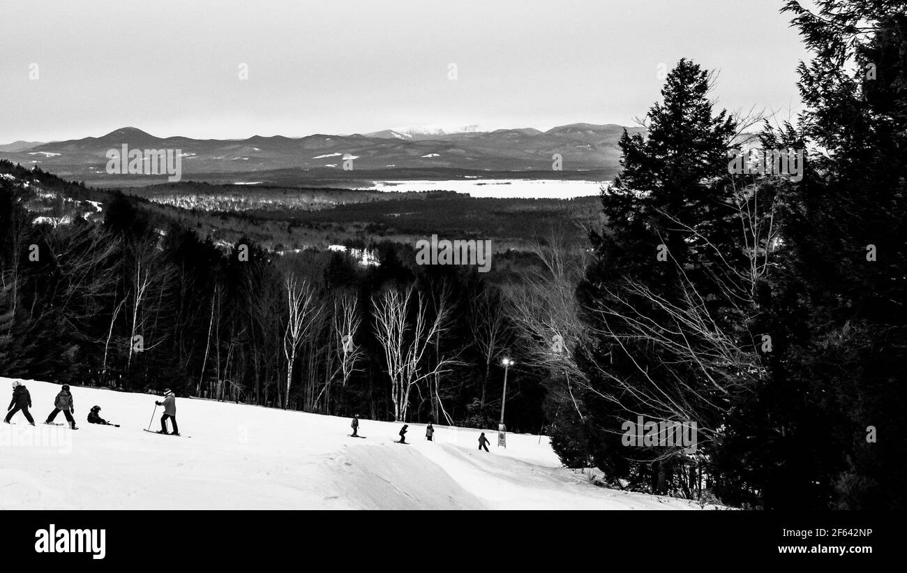 Skiing on Shawnee Peak, Bridgton, Maine Stock Photo Alamy