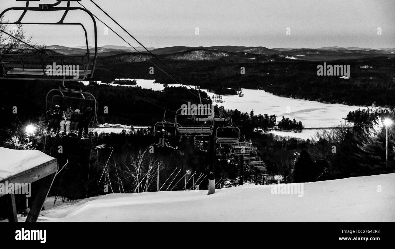 Skiing on Shawnee Peak, Bridgton, Maine Stock Photo Alamy