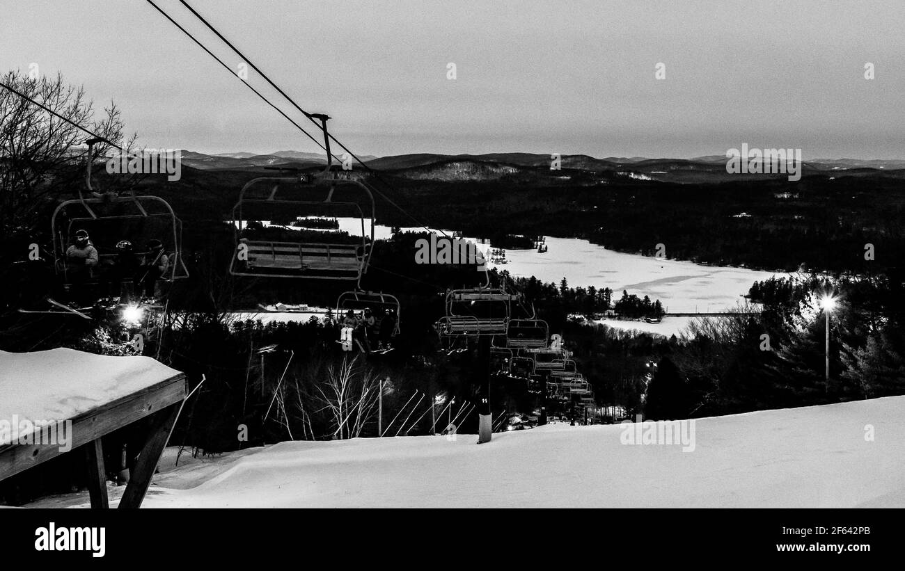 Skiing on Shawnee Peak, Bridgton, Maine Stock Photo Alamy