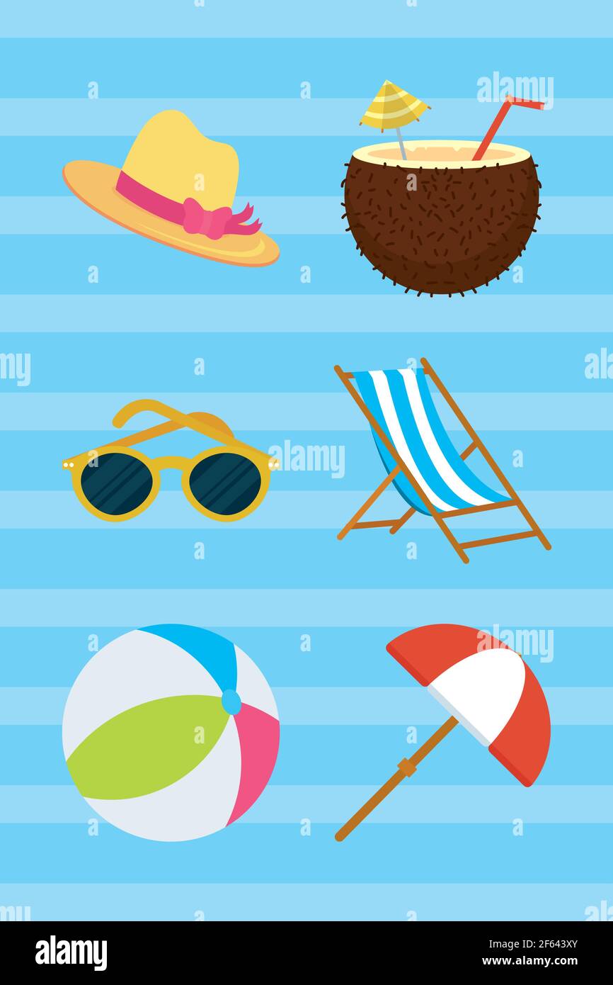 summer vacations icon set design Stock Vector Image & Art - Alamy