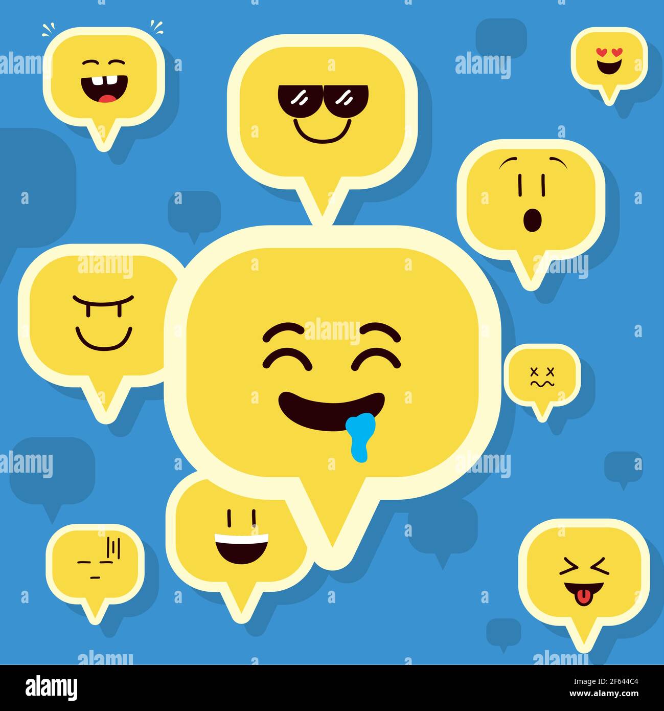 speech bubbles with emojis design Stock Vector Image & Art Alamy