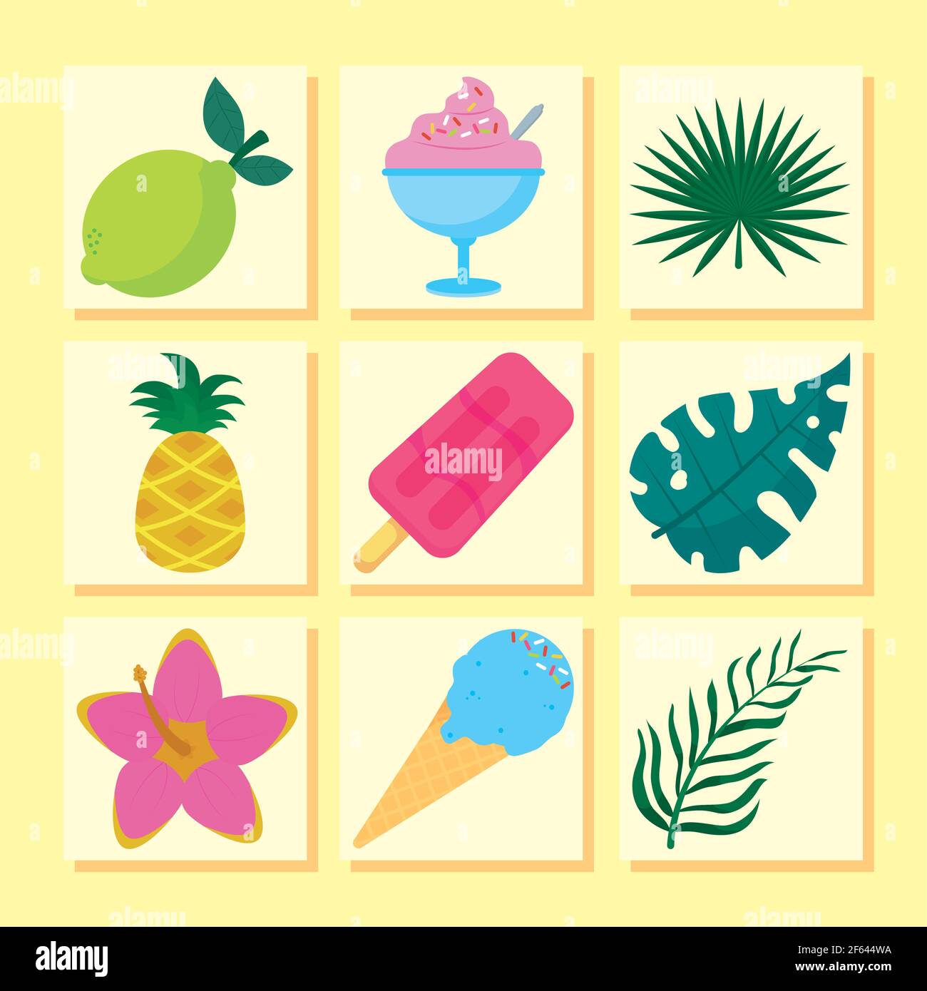tropical fruits and summer set Stock Vector Image & Art - Alamy