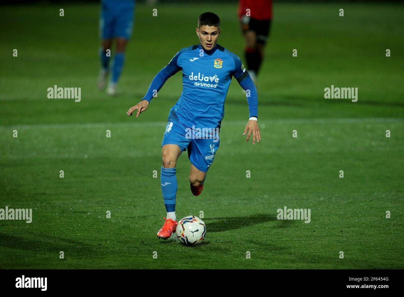 Fuenlabrada, Madrid, Spain, 29.03.2021C. F. Fuenlabrada against R. C. D. Mallorca match of the second division of Spanish soccer in match 31. Fuenlabrada player Oscar Pichi Final score 4-1 winner Fuenlabrada with goals from the players Oscar Pichi 13 y 38  Nteka 41  and Pathe Ciss 73  Mallorca scores his player Mboula 56  Photo: Juan Carlos Rojas/Picture Alliance | usage worldwide Stock Photo