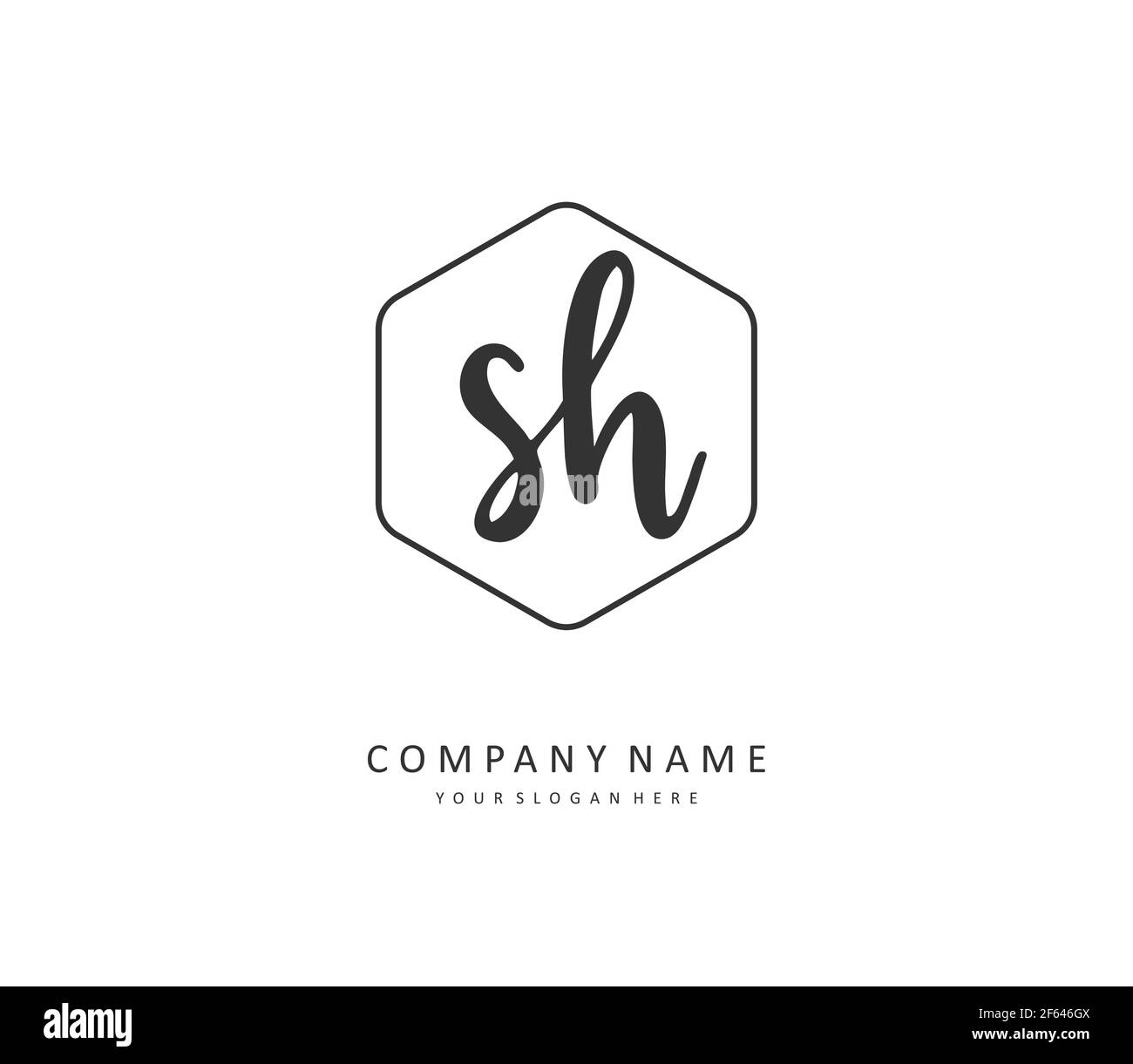 SAH letter logo design in illustration. Vector logo, calligraphy