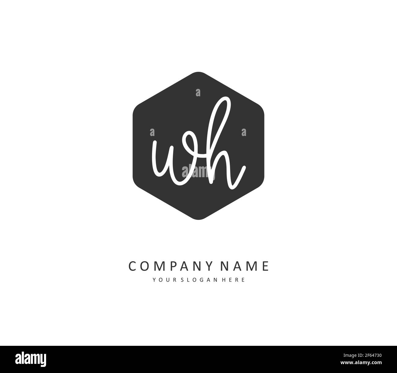 W H WH Initial letter handwriting and signature logo. A concept