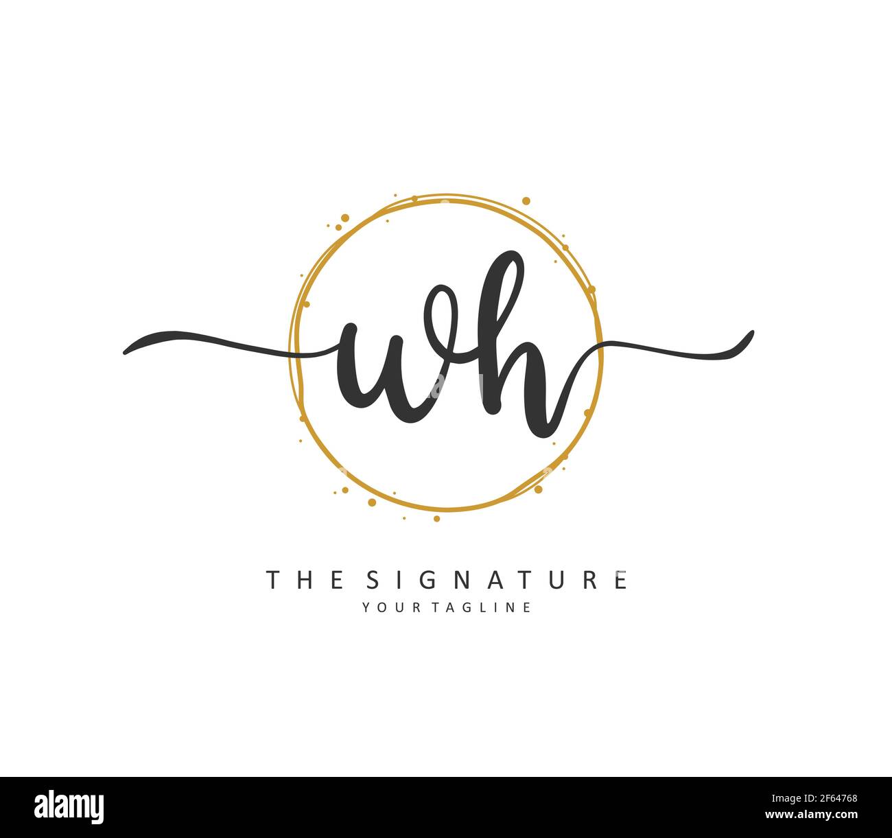 W H WH Initial letter handwriting and signature logo. A concept
