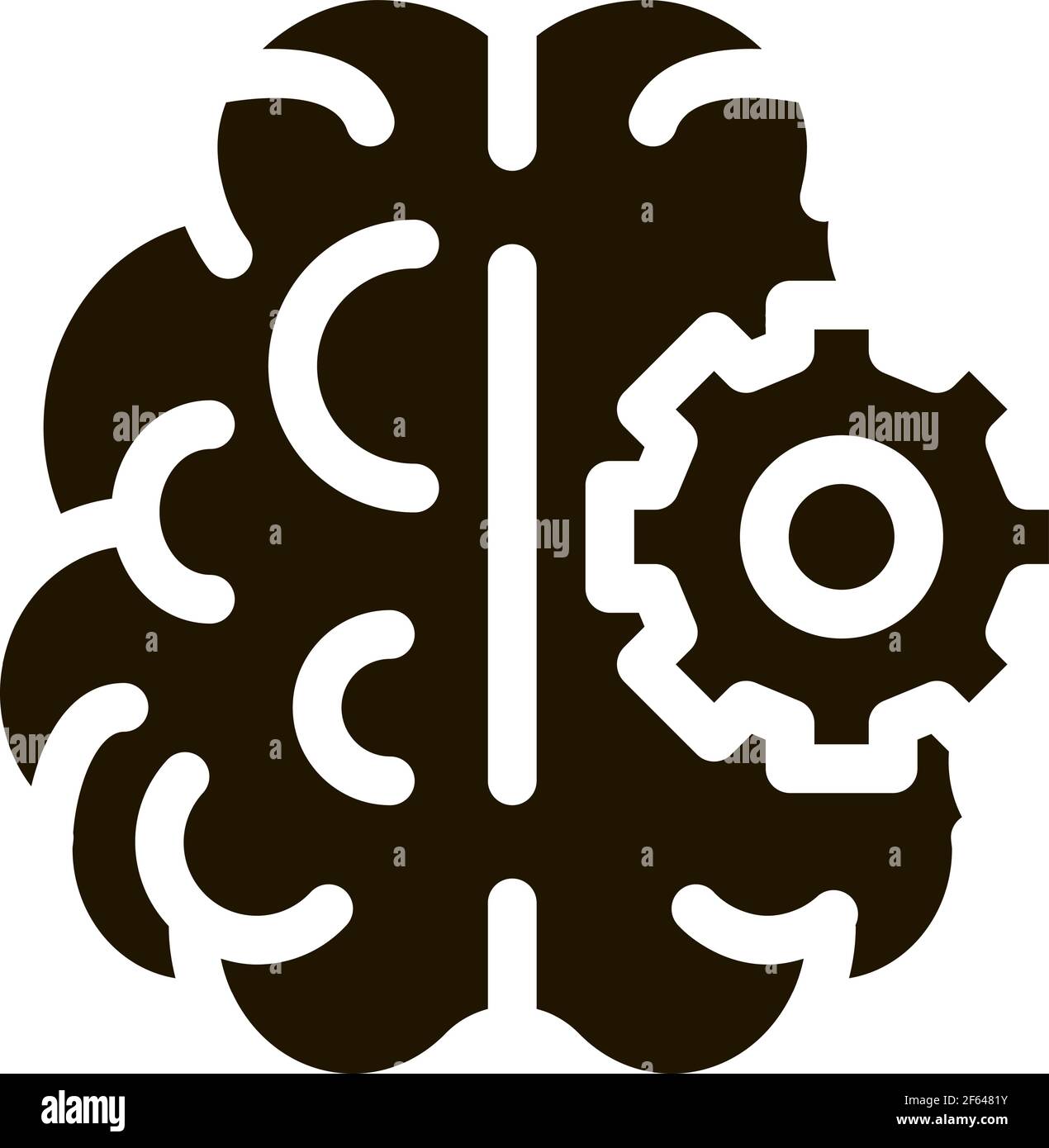 Brain And Mechanism Gear Icon Illustration Stock Vector Image & Art - Alamy
