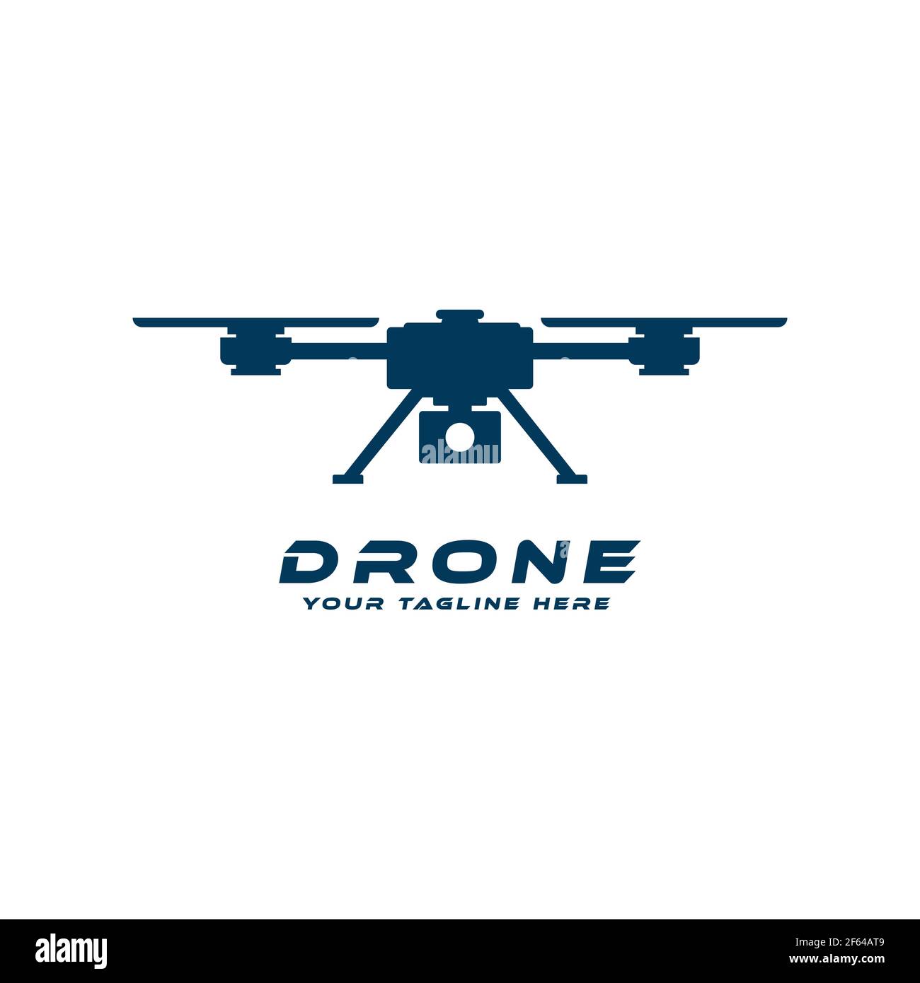 Drone silhouette vector design, drone logo isolated on white background Stock Vector
